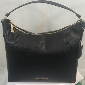 Michael Kors Black Karson Leather Shoulder Bag